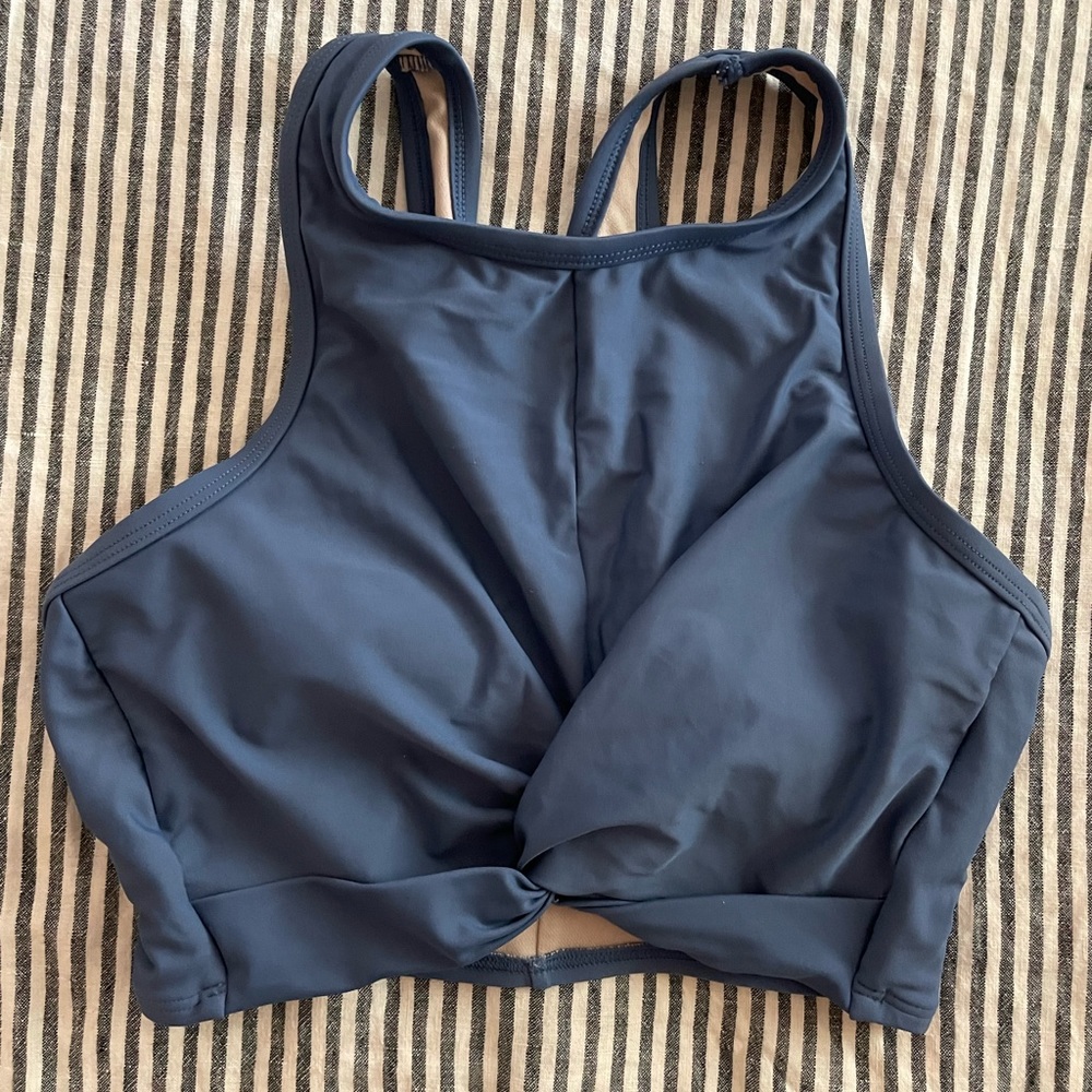 Kona Sol High Neck Twist Front Racerback swim bikini top